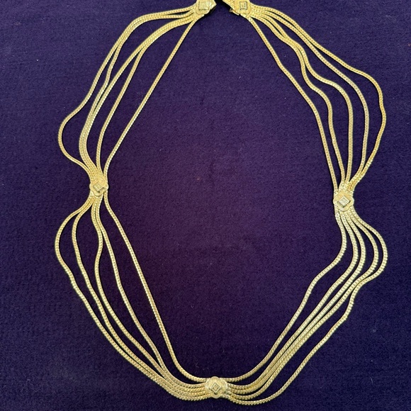 Dior Jewelry - Christian Dior Vintage Gold 5-Strand Chain Belt/Necklace 30” Rare